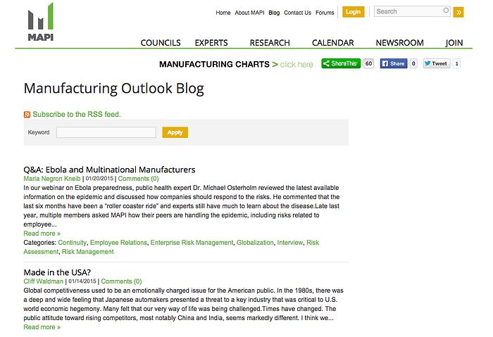 Manufacturing Outlook Blog