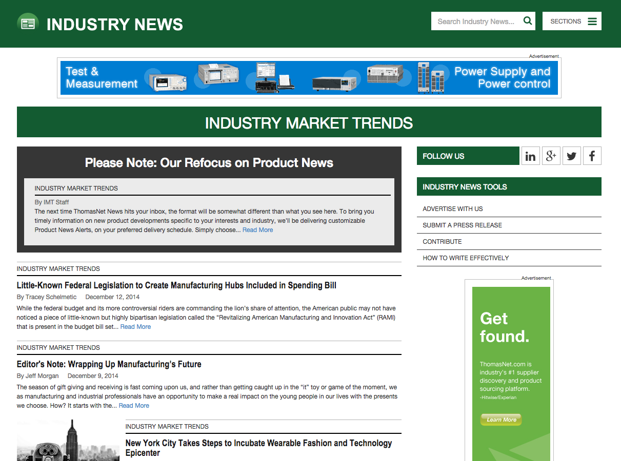 ThomasNet Marketing Industry News Blog