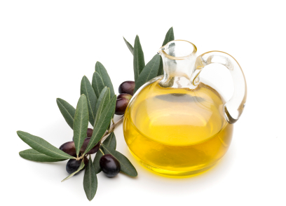 Olive Oil bottle with Olive Branch
