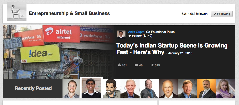 LinkedIn Pulse | Entreprenuership & Small Business