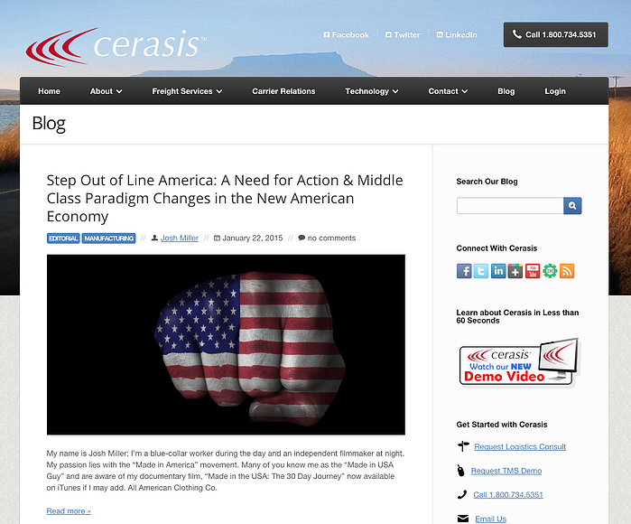 Cerasis Blog | Logistics, Supply Chain and Manufacturing Blog