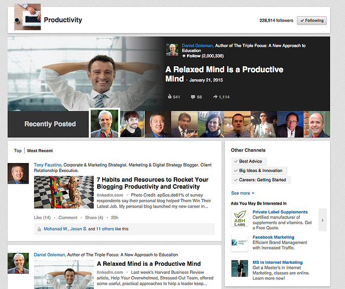 LinkedIn Pulse | Productivity