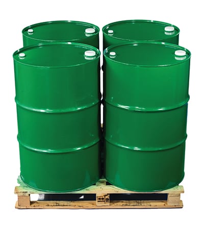 Pallet of Bulk Olive Oil Drums