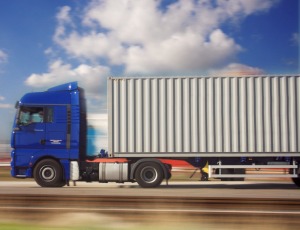 Freight truck delivering bulk oil