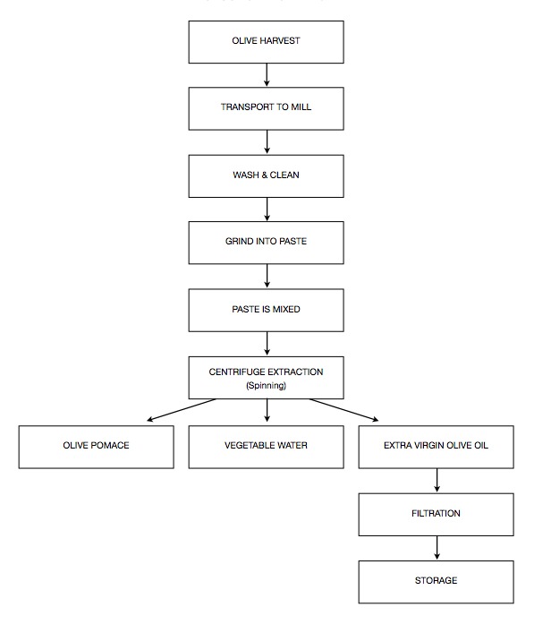 Production Flow Process for Extra Virgin Olive Oil