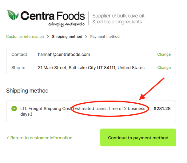 Shipping Example to UT