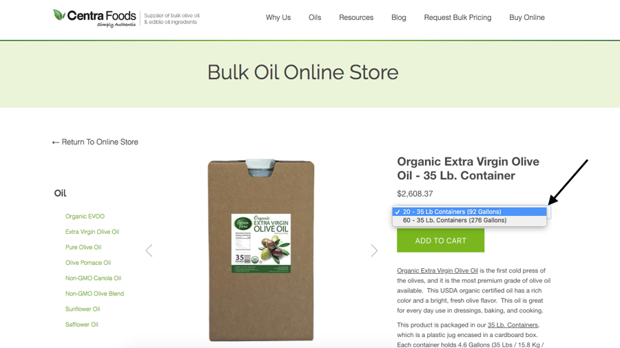Ordering Partial Pallet of Organic Olive Oil Online