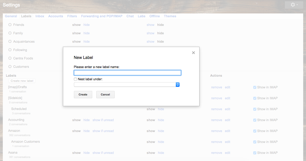 How to set labels in gmail