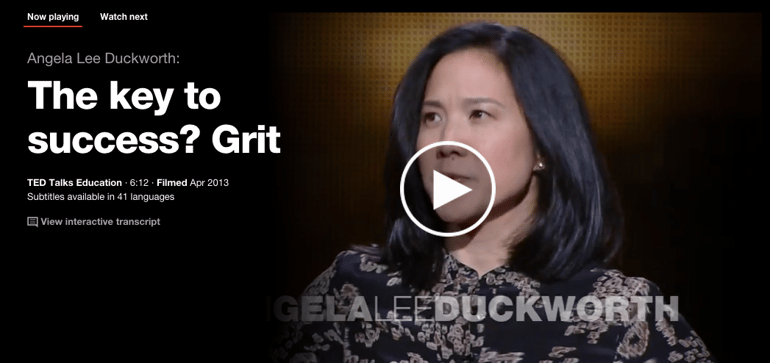 The Key To Success? Grit Ted Talk