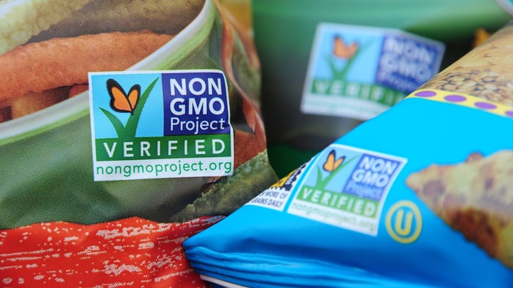 Non-GMO Project Verified Seal on Food