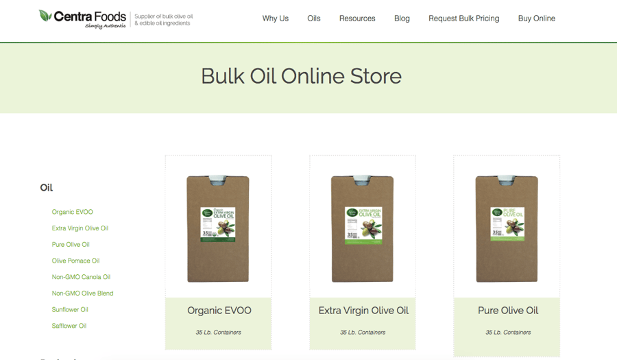 eCommerce Online Bulk Oil Store