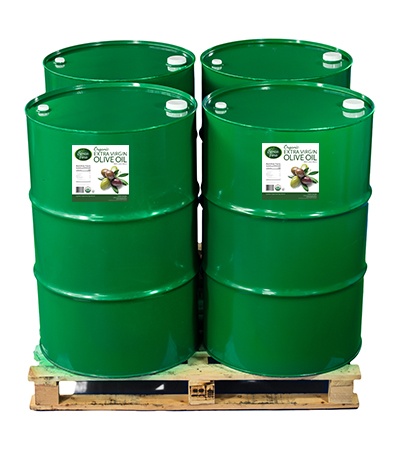 Organic Olive Oil in Industrial Drums for Food Manufacturing