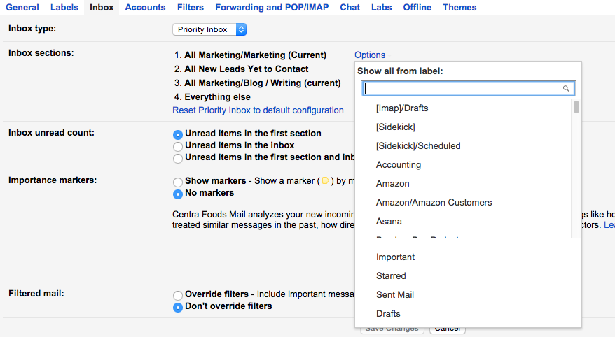 Gmail Priority Inbox Set Up